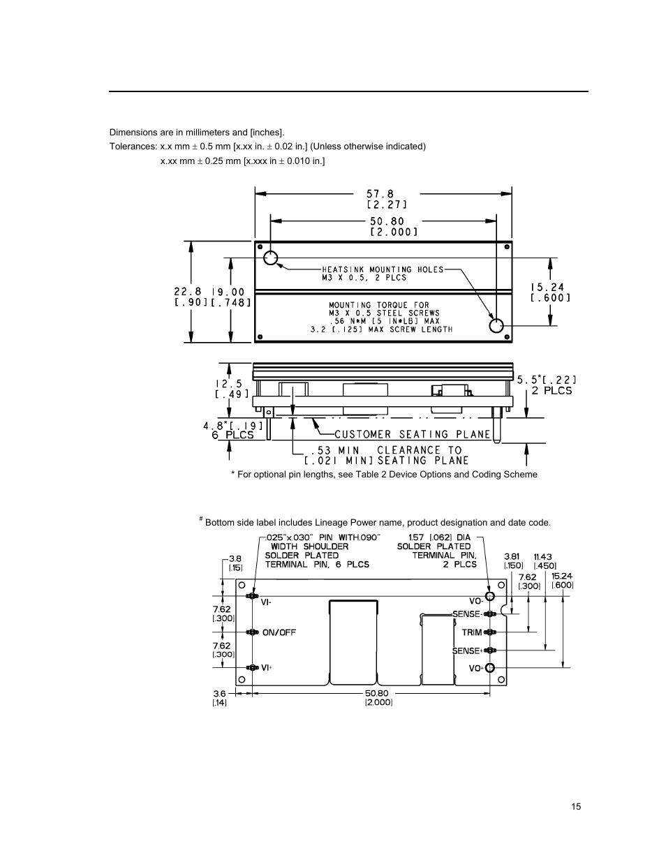 GE Industrial Solutions EVW010A0B Series (Eighth-Brick) User Manual | Page 15 / 18