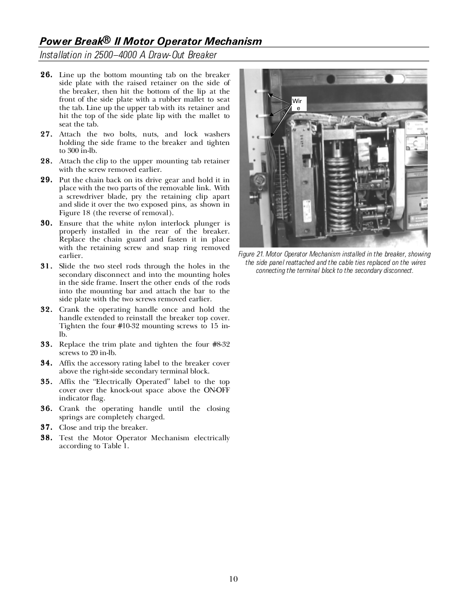 GE Industrial Solutions Power Break II Motor Operator User Manual | Page 10 / 12