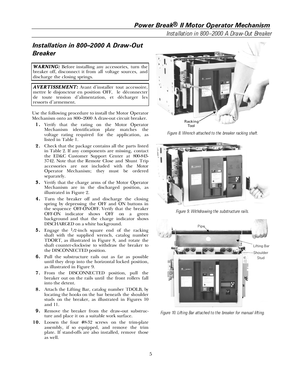 GE Industrial Solutions Power Break II Motor Operator User Manual | Page 5 / 12