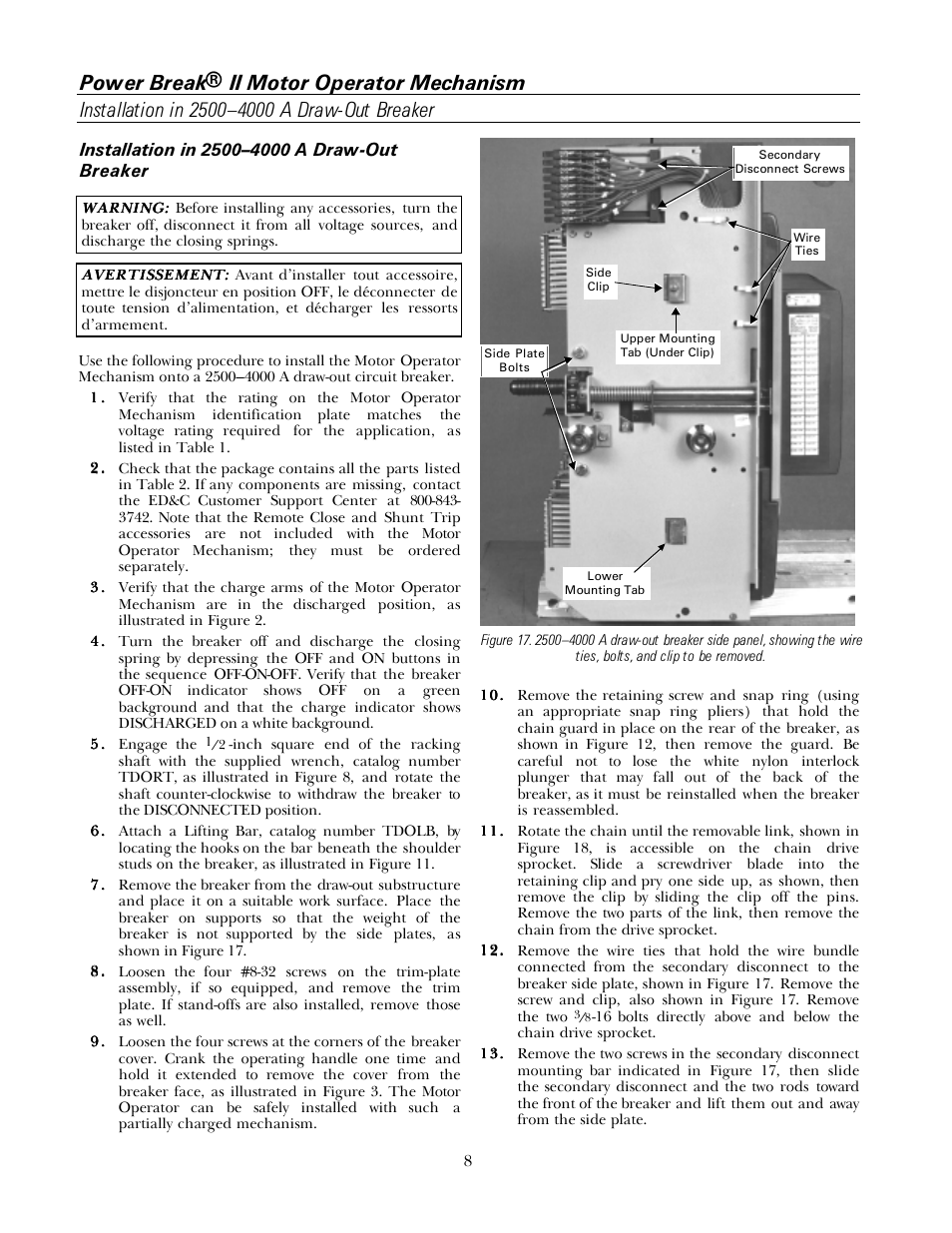 GE Industrial Solutions Power Break II Motor Operator User Manual | Page 8 / 12