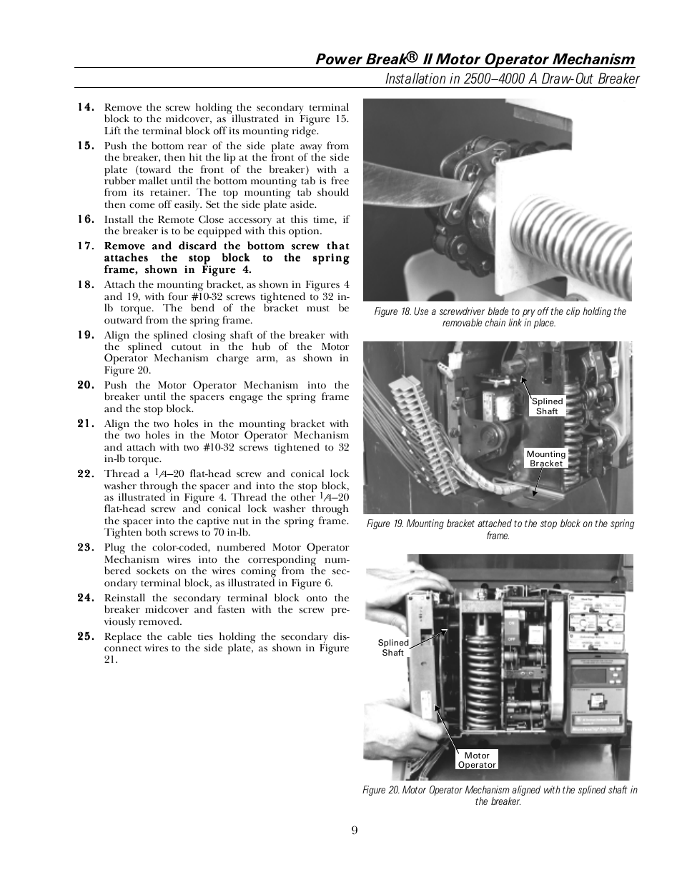 GE Industrial Solutions Power Break II Motor Operator User Manual | Page 9 / 12