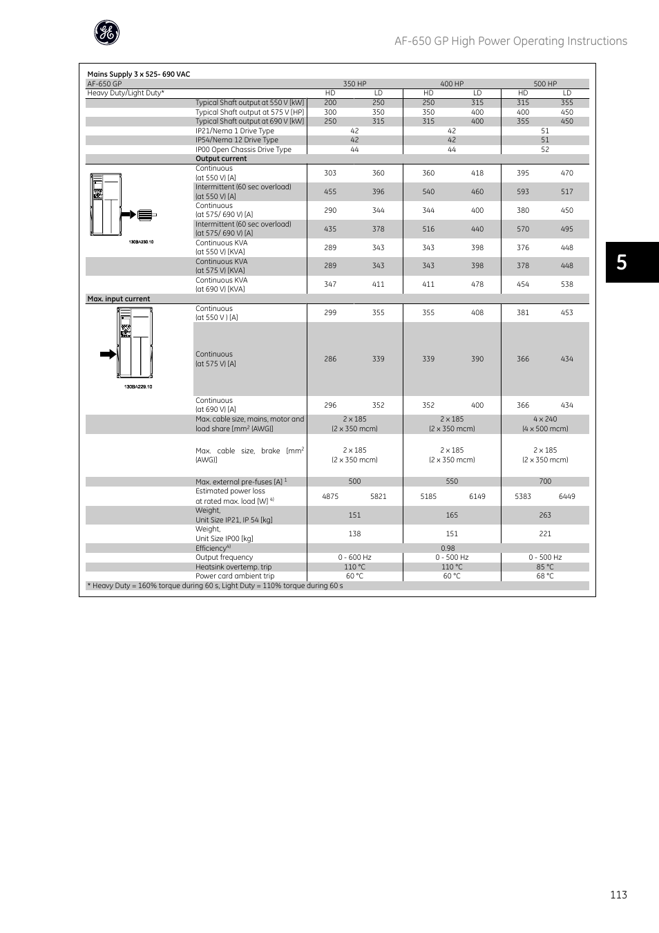 Af-650 gp high power operating instructions | GE Industrial Solutions AF-650 GP General Purpose Drive (460_575_690V 125HP and above) User Manual | Page 114 / 129