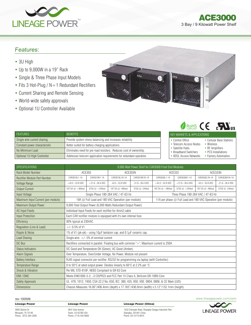 GE Industrial Solutions ACE3000 User Manual | 2 pages