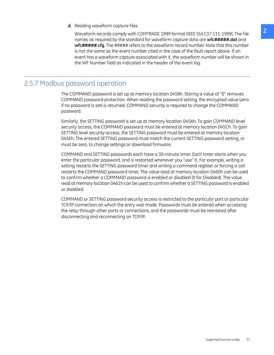 7 modbus password operation | GE Industrial Solutions Entellisys 4.0 Integrator's Guide User Manual | Page 37 / 126