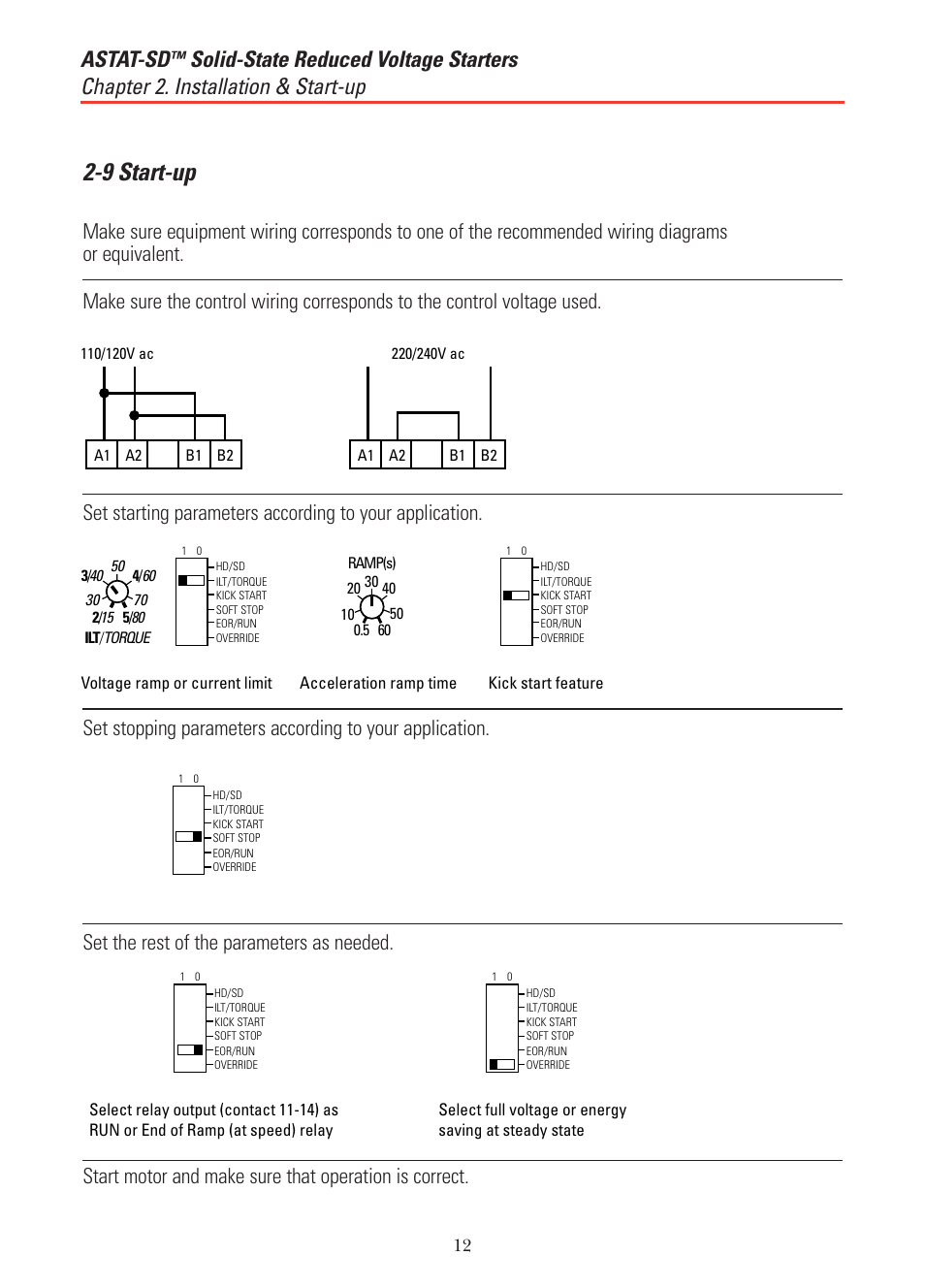 9 start-up, Astat-sd | GE Industrial Solutions ASTAT-SD Solid-State Reduced Voltage Starter User Manual | Page 16 / 20