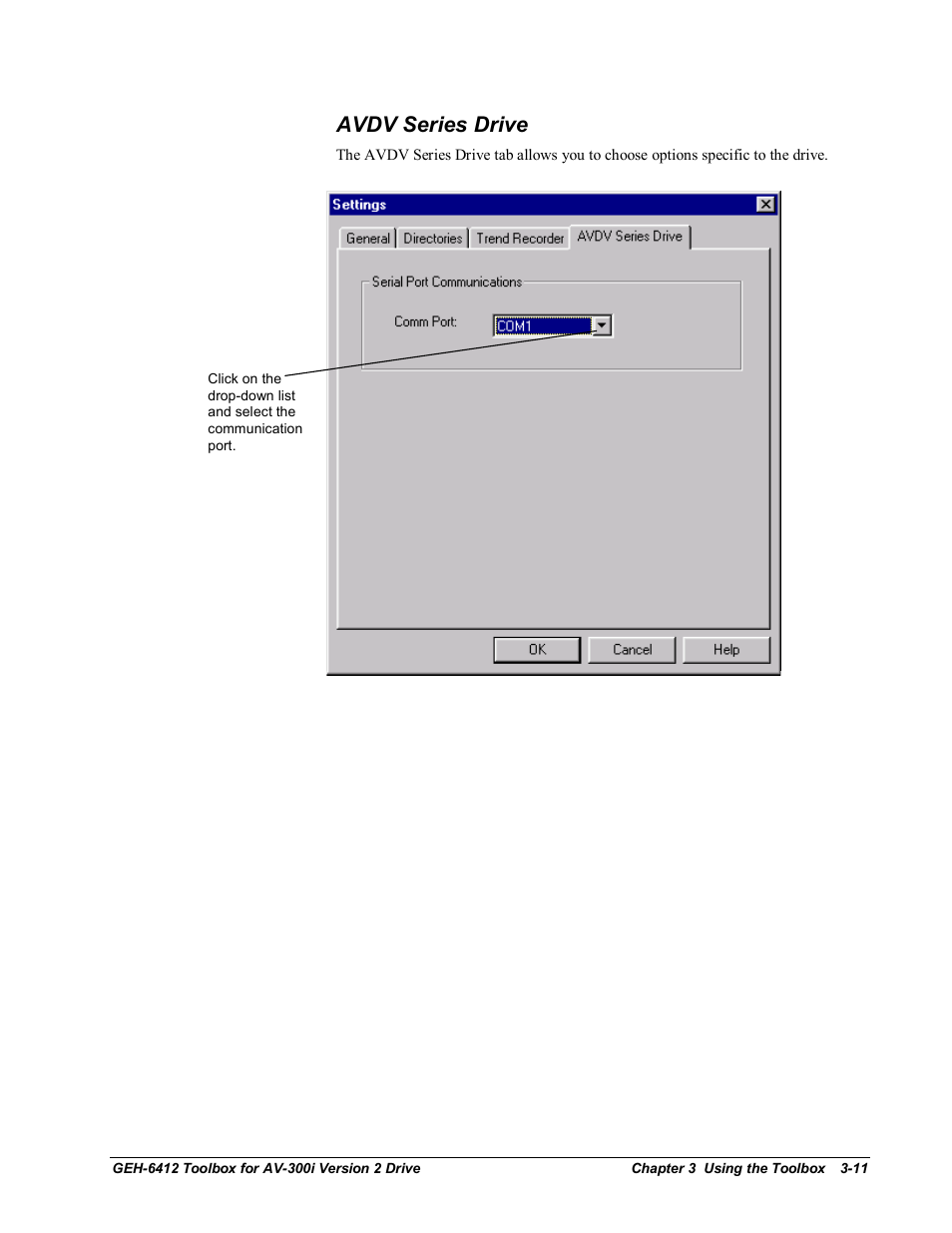 Avdv series drive | GE Industrial Solutions Control System Toolbox For an AV-300i Version 2 Drive User Manual | Page 29 / 80