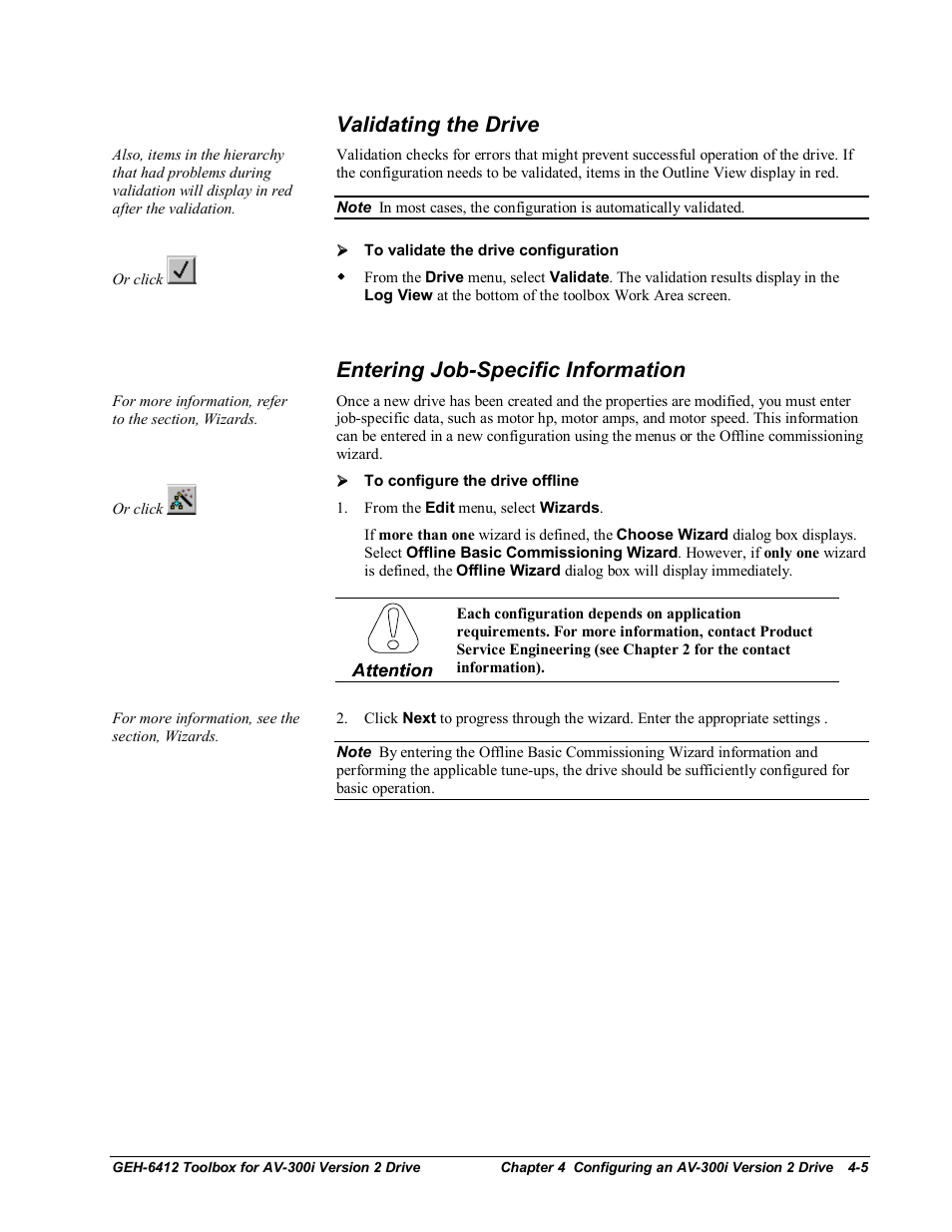 Validating the drive, Entering job-specific information | GE Industrial Solutions Control System Toolbox For an AV-300i Version 2 Drive User Manual | Page 35 / 80
