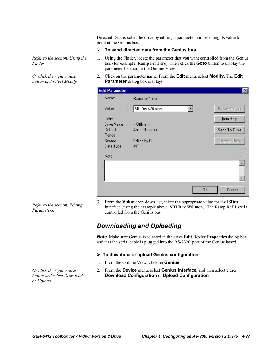 Downloading and uploading | GE Industrial Solutions Control System Toolbox For an AV-300i Version 2 Drive User Manual | Page 67 / 80