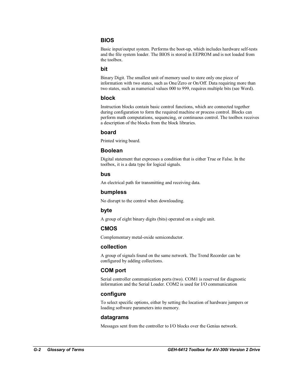 GE Industrial Solutions Control System Toolbox For an AV-300i Version 2 Drive User Manual | Page 70 / 80