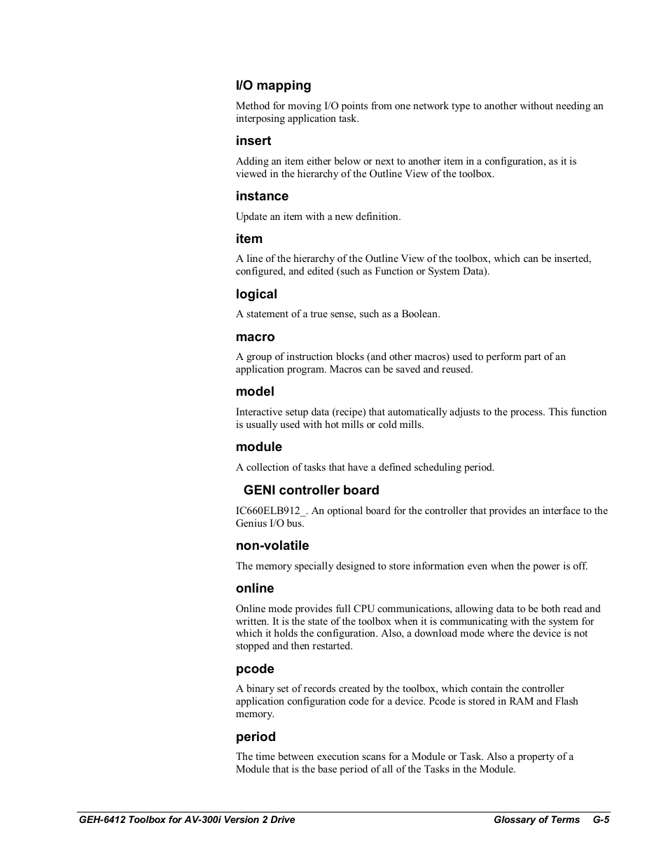 GE Industrial Solutions Control System Toolbox For an AV-300i Version 2 Drive User Manual | Page 73 / 80