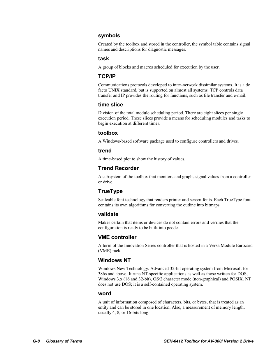 GE Industrial Solutions Control System Toolbox For an AV-300i Version 2 Drive User Manual | Page 76 / 80