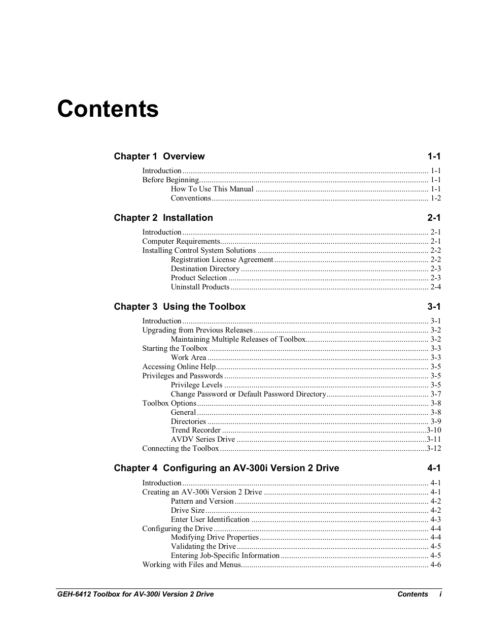 GE Industrial Solutions Control System Toolbox For an AV-300i Version 2 Drive User Manual | Page 9 / 80