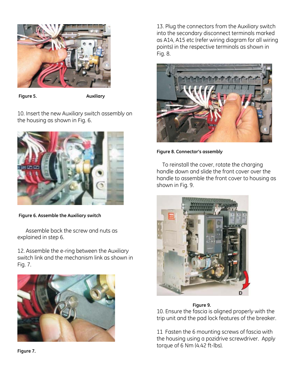 GE Industrial Solutions EntelliGuard G Auxiliary Switch User Manual | Page 3 / 4