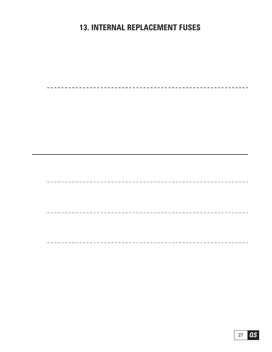 Internal replacement fuses | GE Industrial Solutions DV-300 DC Quick Start User Manual | Page 27 / 32