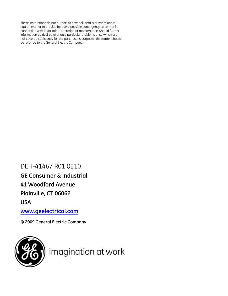 GE Industrial Solutions Remote Racking Operator: Low Voltage EntelliGuard G Circuit Breakers User Manual | Page 6 / 6