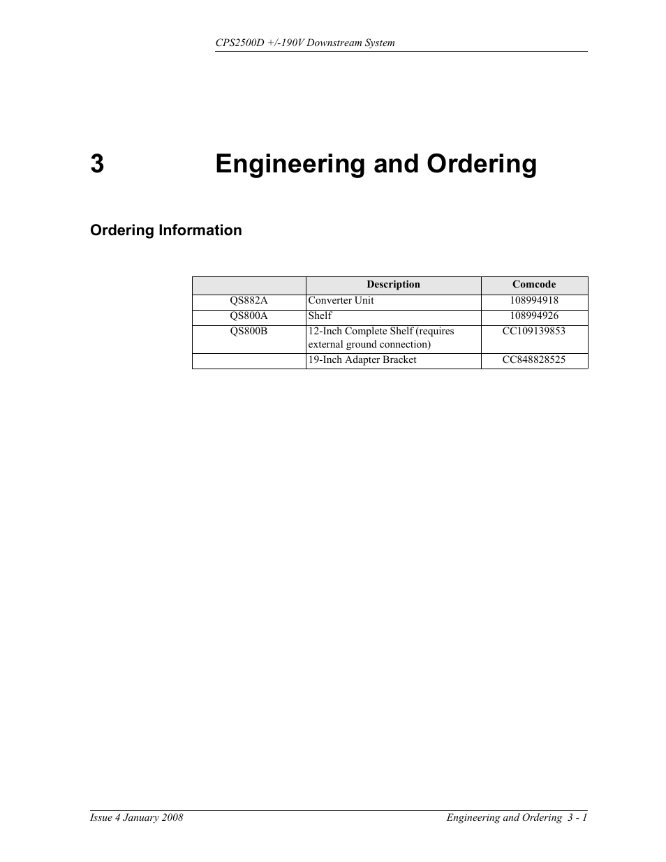 Engineering and ordering, Ordering information, 3 engineering and ordering | 3engineering and ordering | GE Industrial Solutions CPS2500D +-190V User Manual | Page 19 / 56