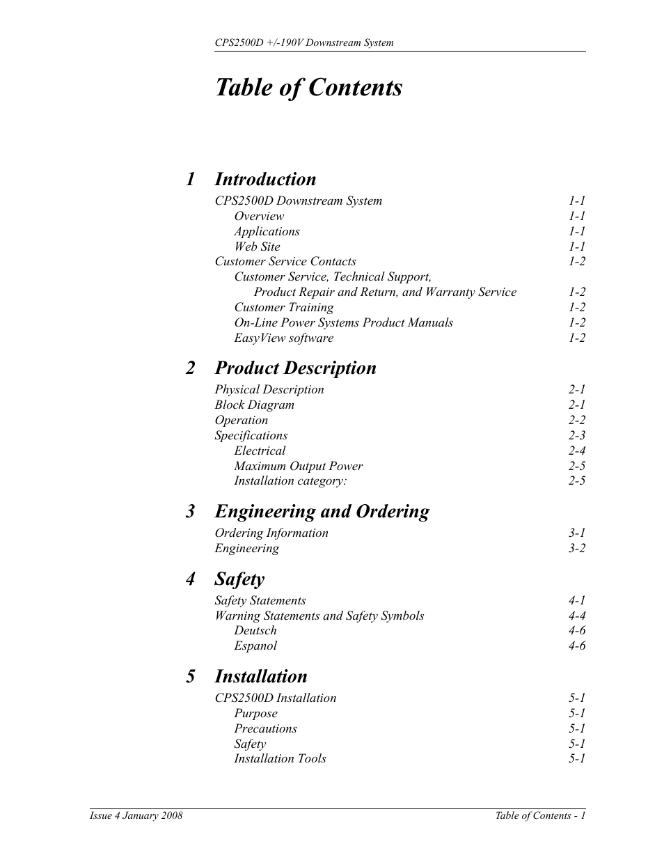 GE Industrial Solutions CPS2500D +-190V User Manual | Page 5 / 56