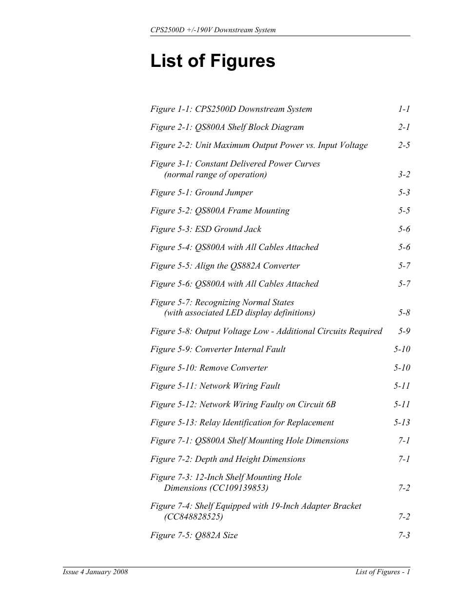 List of figures | GE Industrial Solutions CPS2500D +-190V User Manual | Page 7 / 56