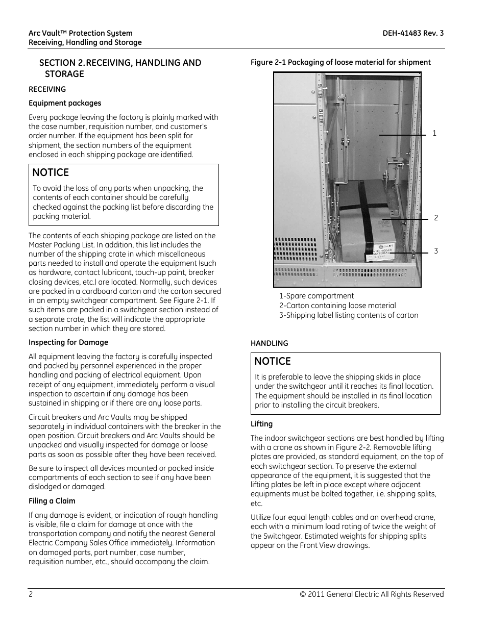 Notice | GE Industrial Solutions Arc Vault Protection System User Manual | Page 10 / 51