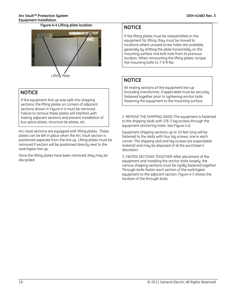 Notice | GE Industrial Solutions Arc Vault Protection System User Manual | Page 26 / 51