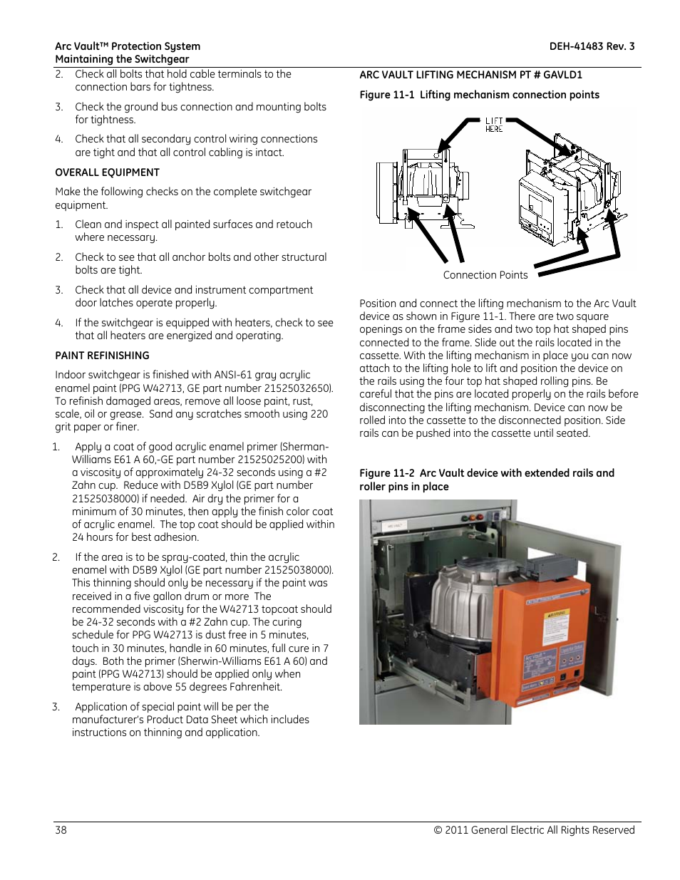 GE Industrial Solutions Arc Vault Protection System User Manual | Page 46 / 51