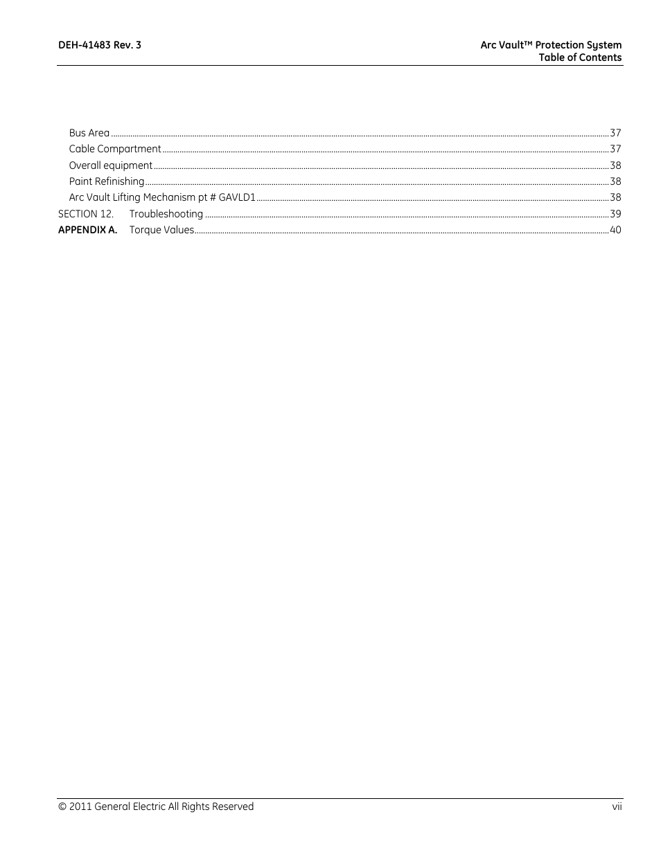 GE Industrial Solutions Arc Vault Protection System User Manual | Page 7 / 51
