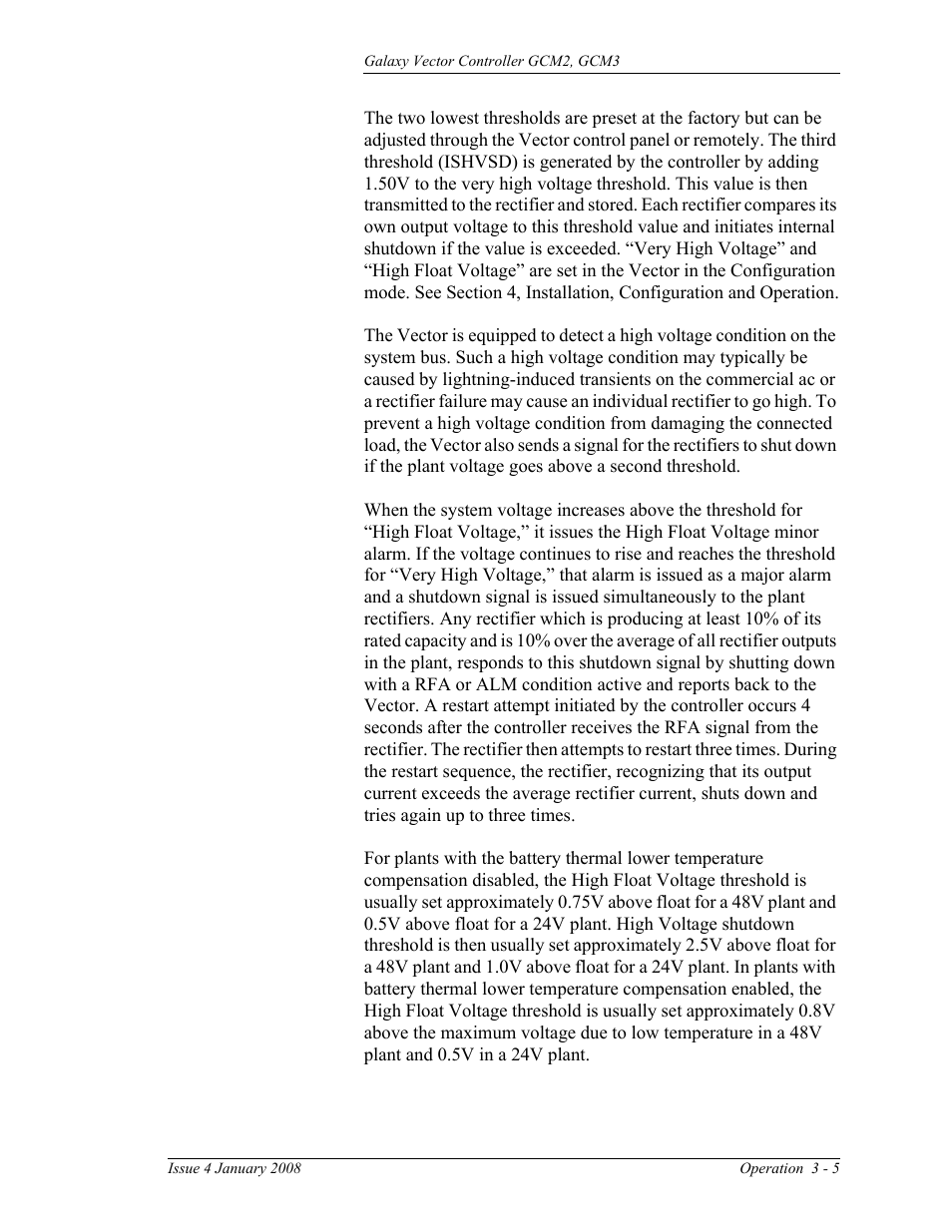 GE Industrial Solutions Galaxy Vector Controller GCM3 User Manual | Page 39 / 102
