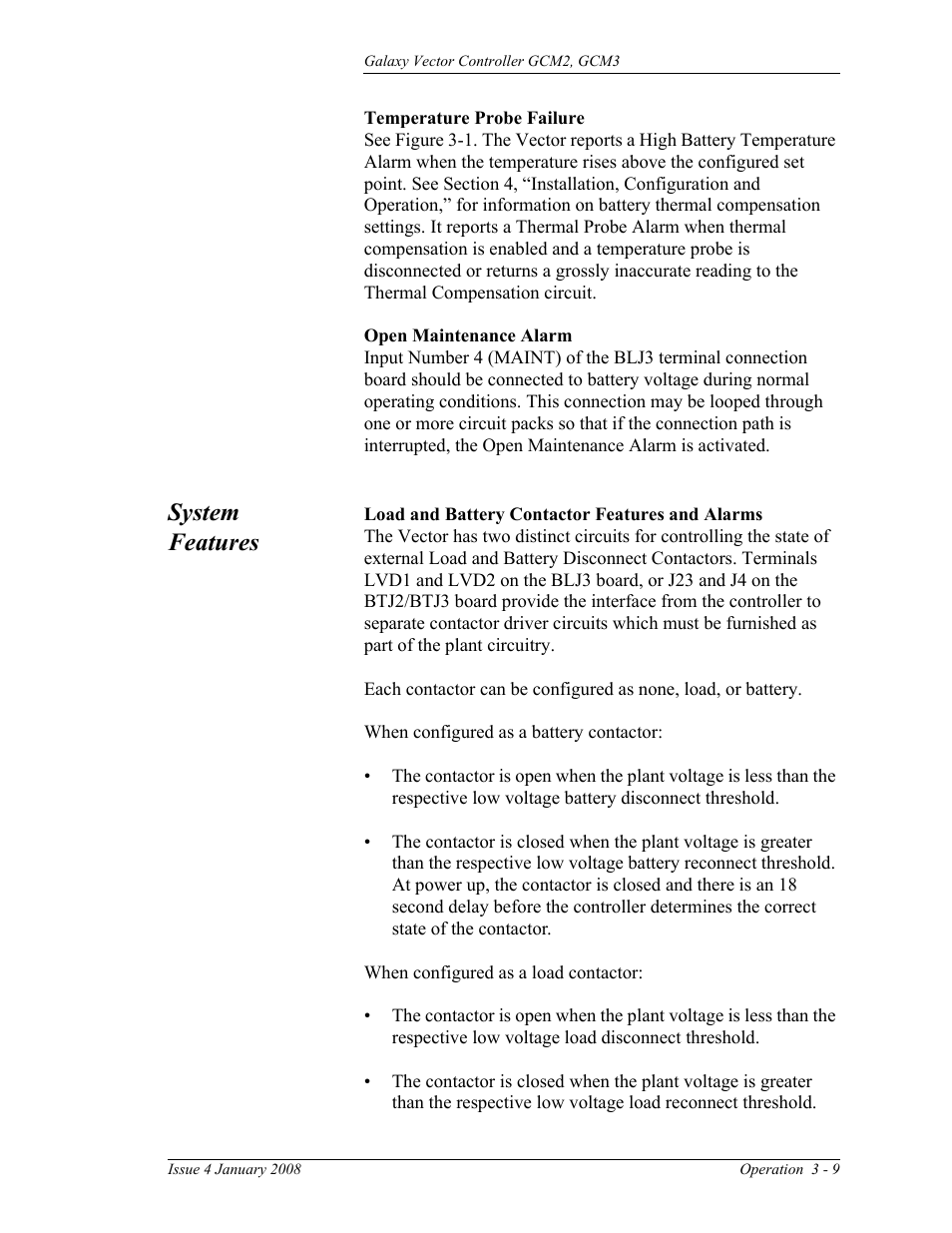 System features | GE Industrial Solutions Galaxy Vector Controller GCM3 User Manual | Page 43 / 102