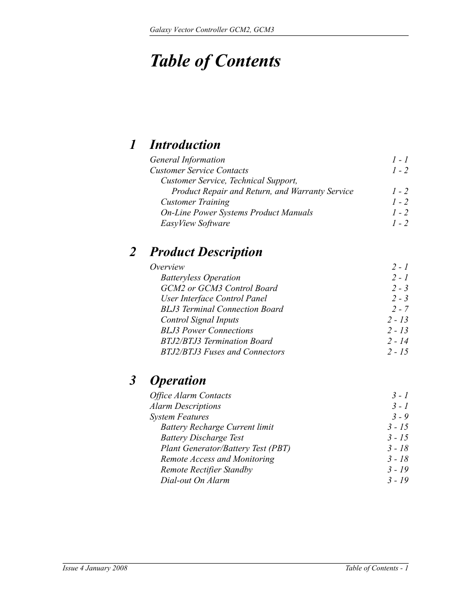 GE Industrial Solutions Galaxy Vector Controller GCM3 User Manual | Page 5 / 102