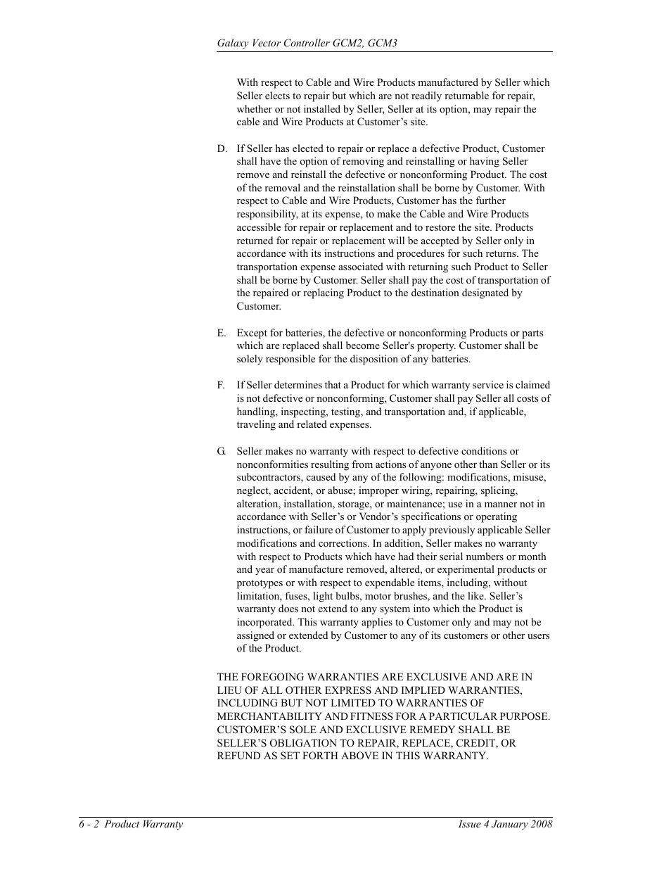 GE Industrial Solutions Galaxy Vector Controller GCM3 User Manual | Page 78 / 102