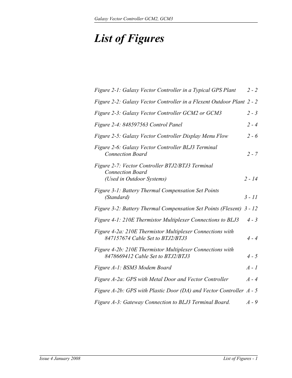 List of figures | GE Industrial Solutions Galaxy Vector Controller GCM3 User Manual | Page 9 / 102