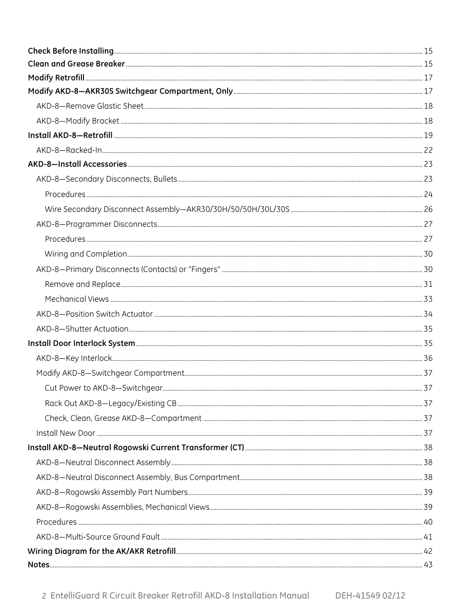 GE Industrial Solutions EntelliGuard R AKD-8 User Manual | Page 3 / 45