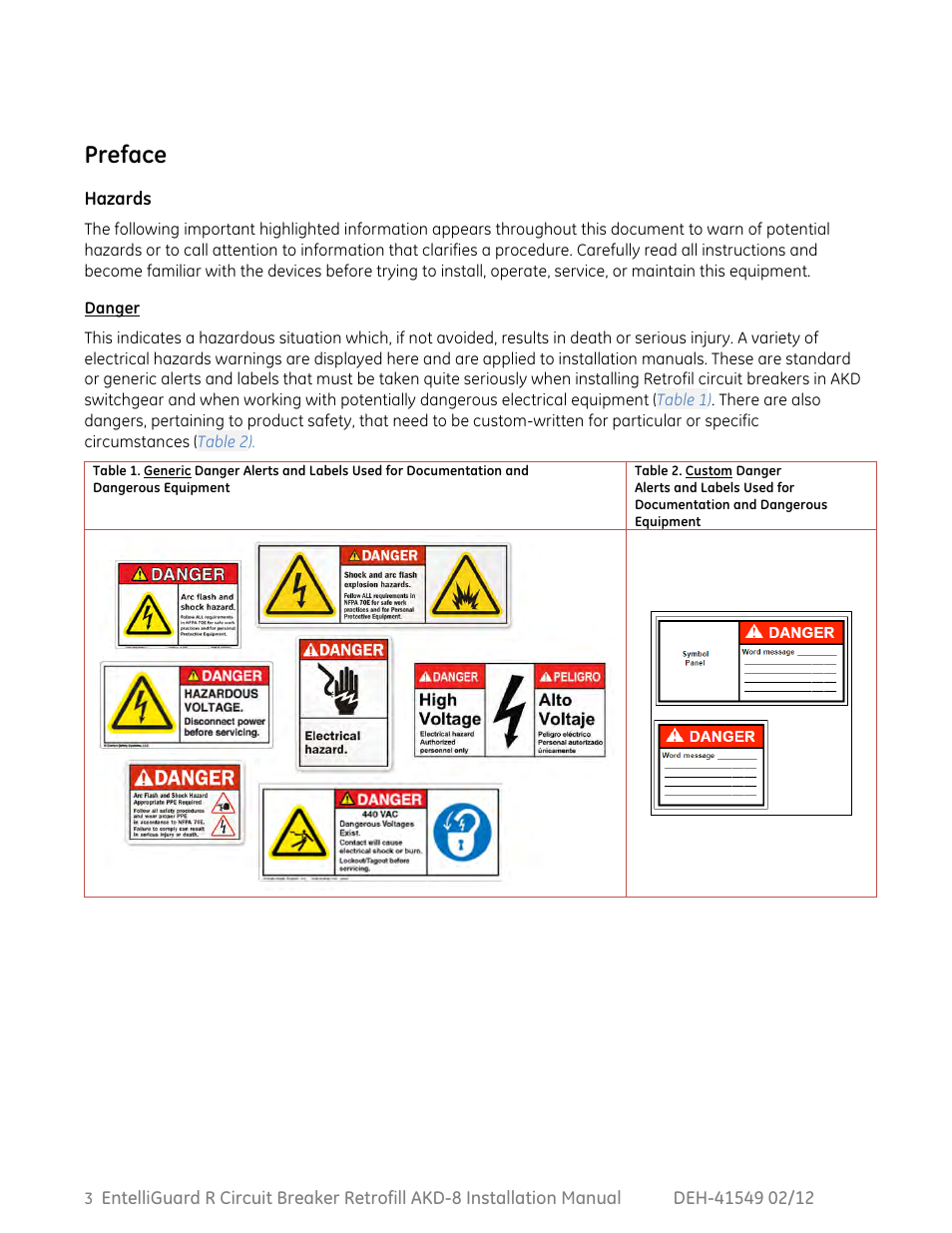Preface | GE Industrial Solutions EntelliGuard R AKD-8 User Manual | Page 4 / 45