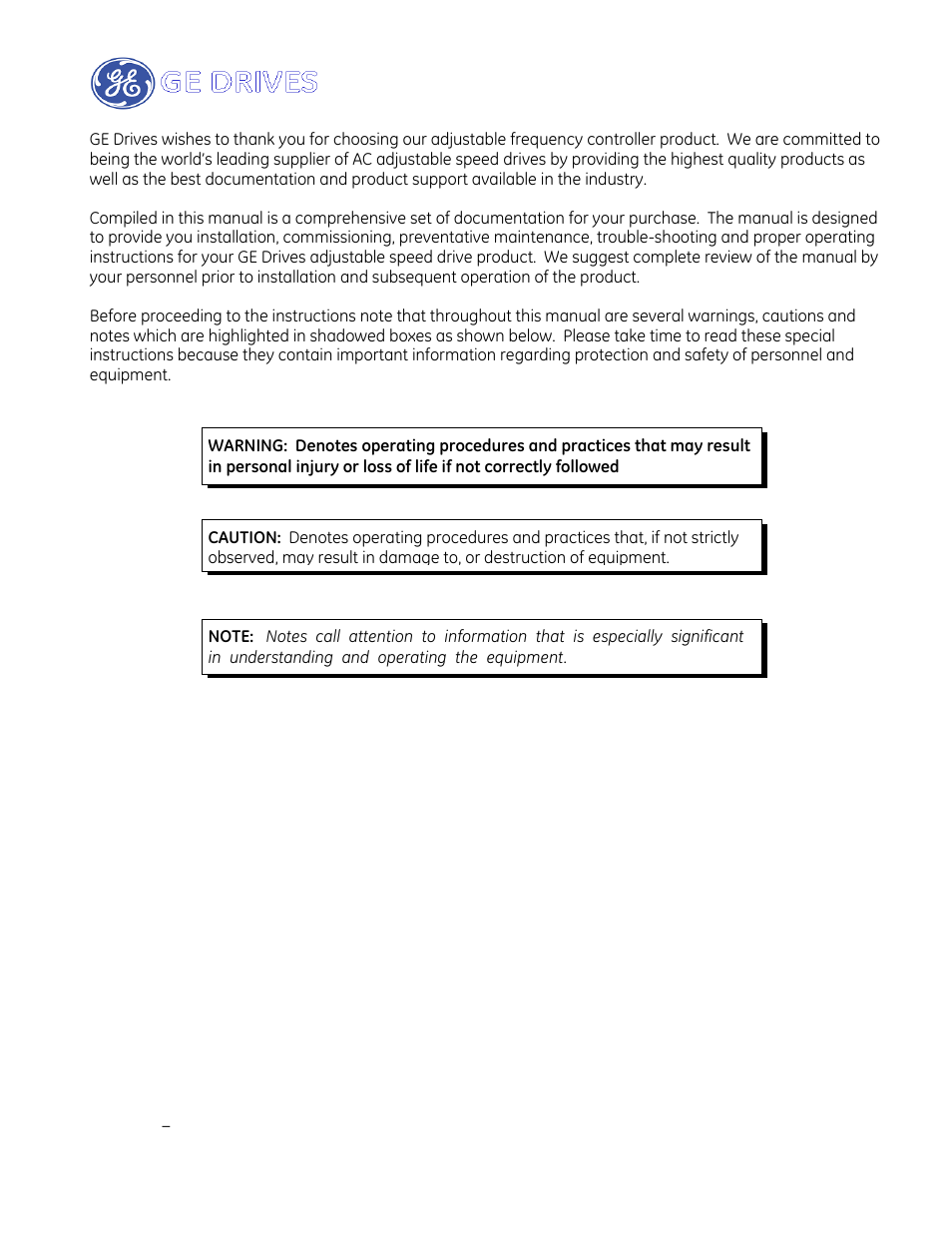 GE Industrial Solutions AF-650 GP Drive Panel User Manual | Page 2 / 57
