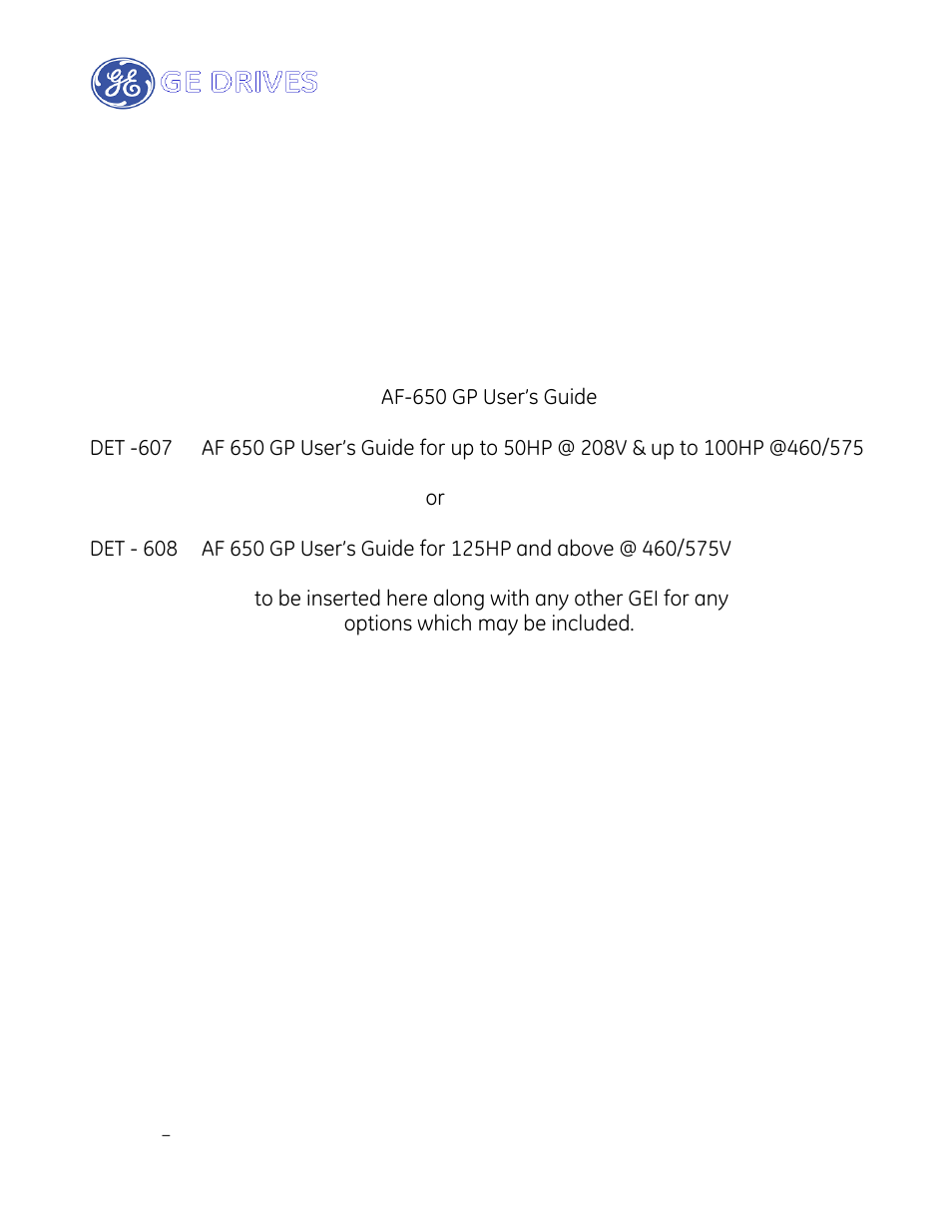 GE Industrial Solutions AF-650 GP Drive Panel User Manual | Page 40 / 57