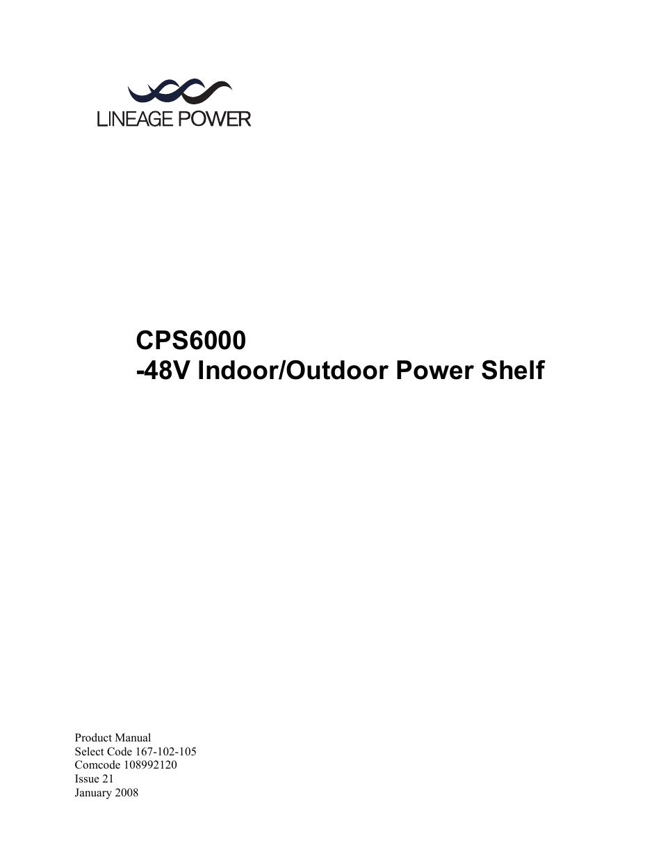 GE Industrial Solutions CPS6000 User Manual | 212 pages