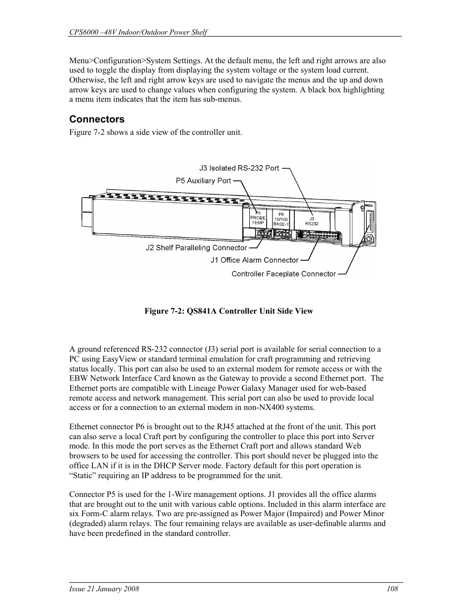 GE Industrial Solutions CPS6000 User Manual | Page 108 / 212