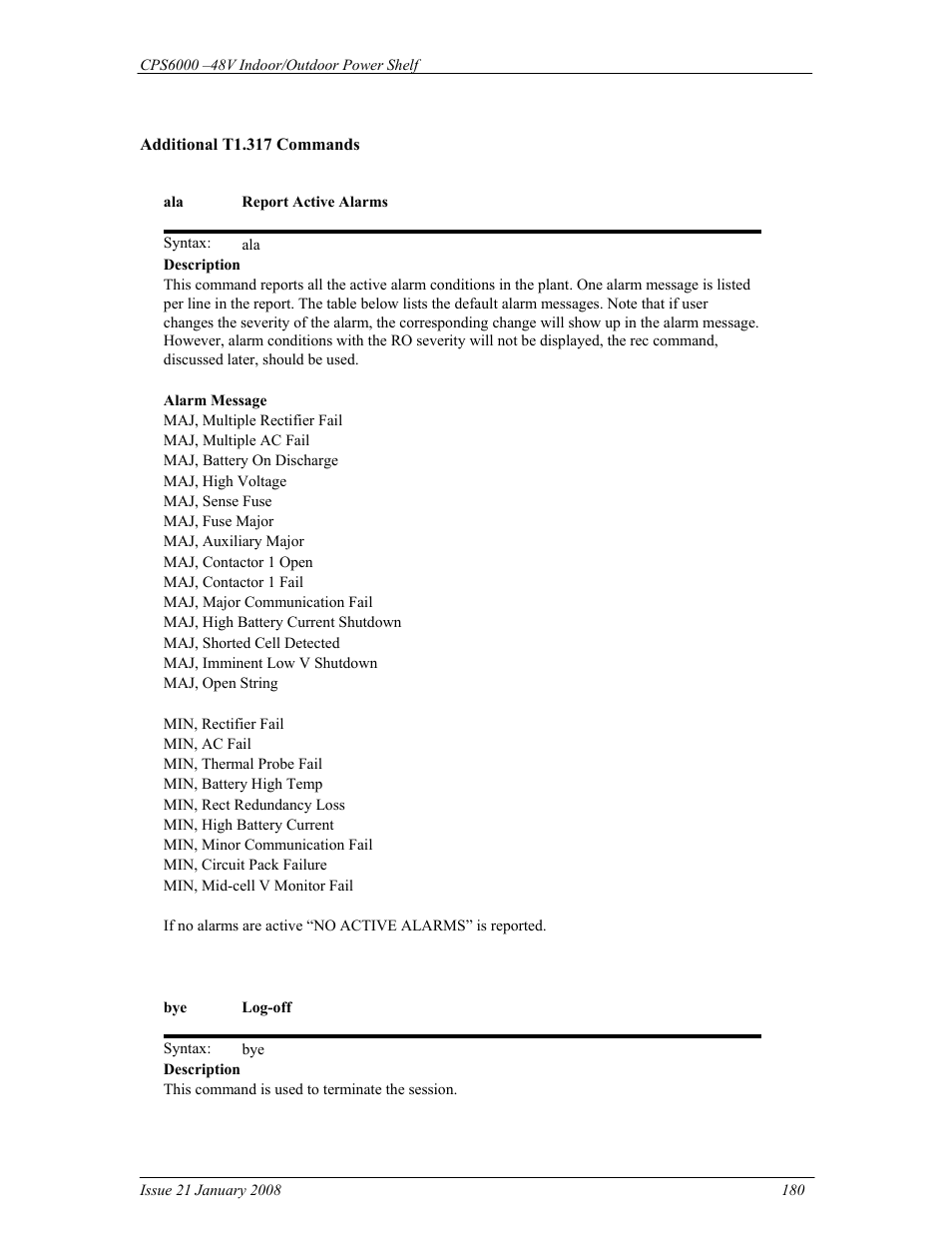 GE Industrial Solutions CPS6000 User Manual | Page 180 / 212