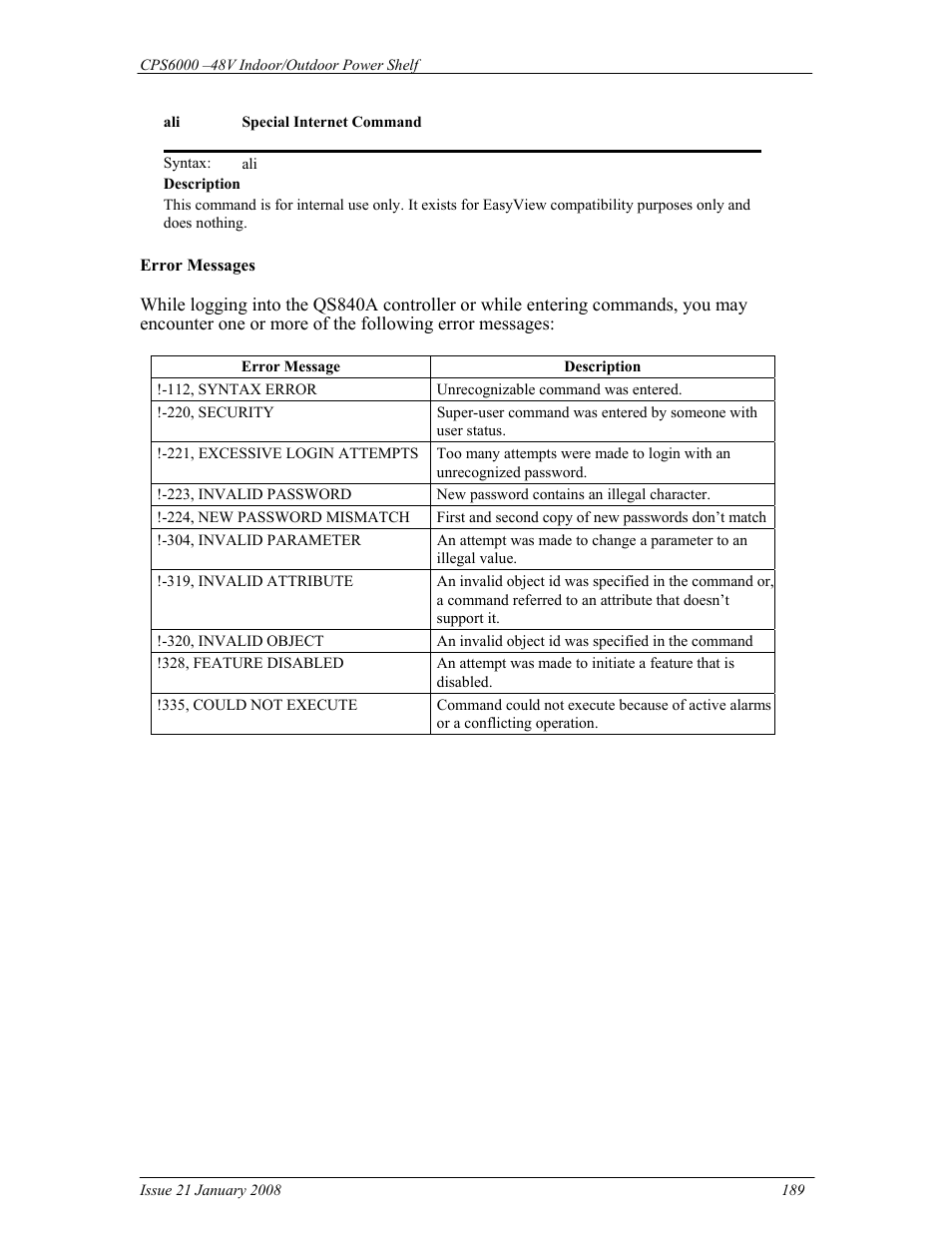 GE Industrial Solutions CPS6000 User Manual | Page 189 / 212