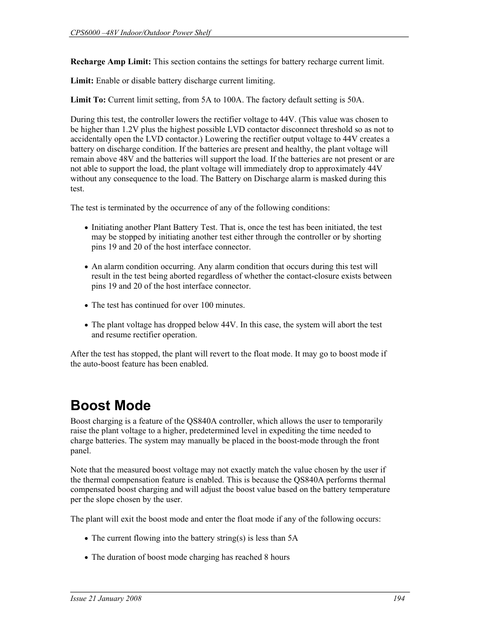 Boost mode | GE Industrial Solutions CPS6000 User Manual | Page 194 / 212