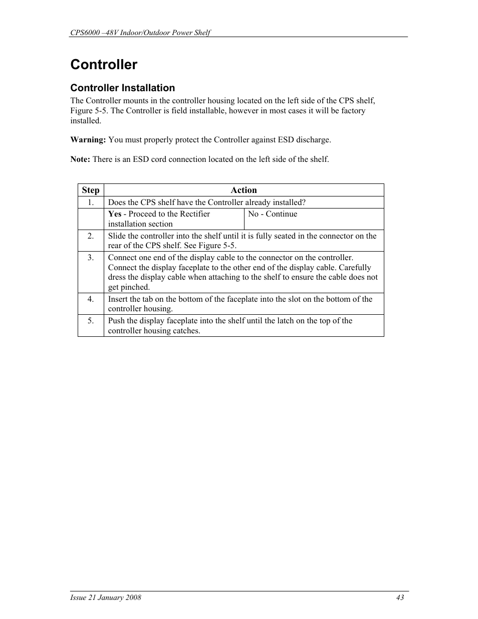 Controller | GE Industrial Solutions CPS6000 User Manual | Page 43 / 212