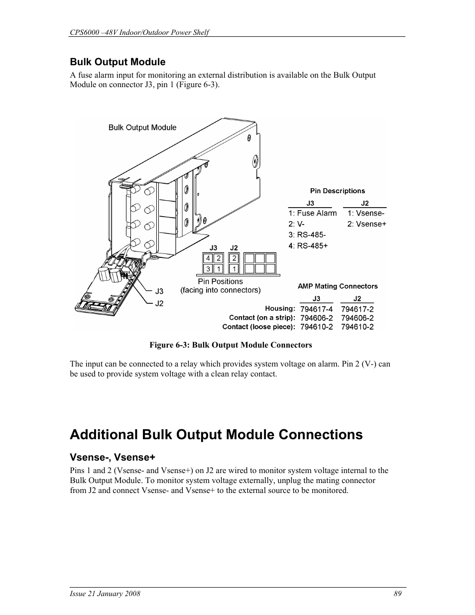 Additional bulk output module connections | GE Industrial Solutions CPS6000 User Manual | Page 89 / 212