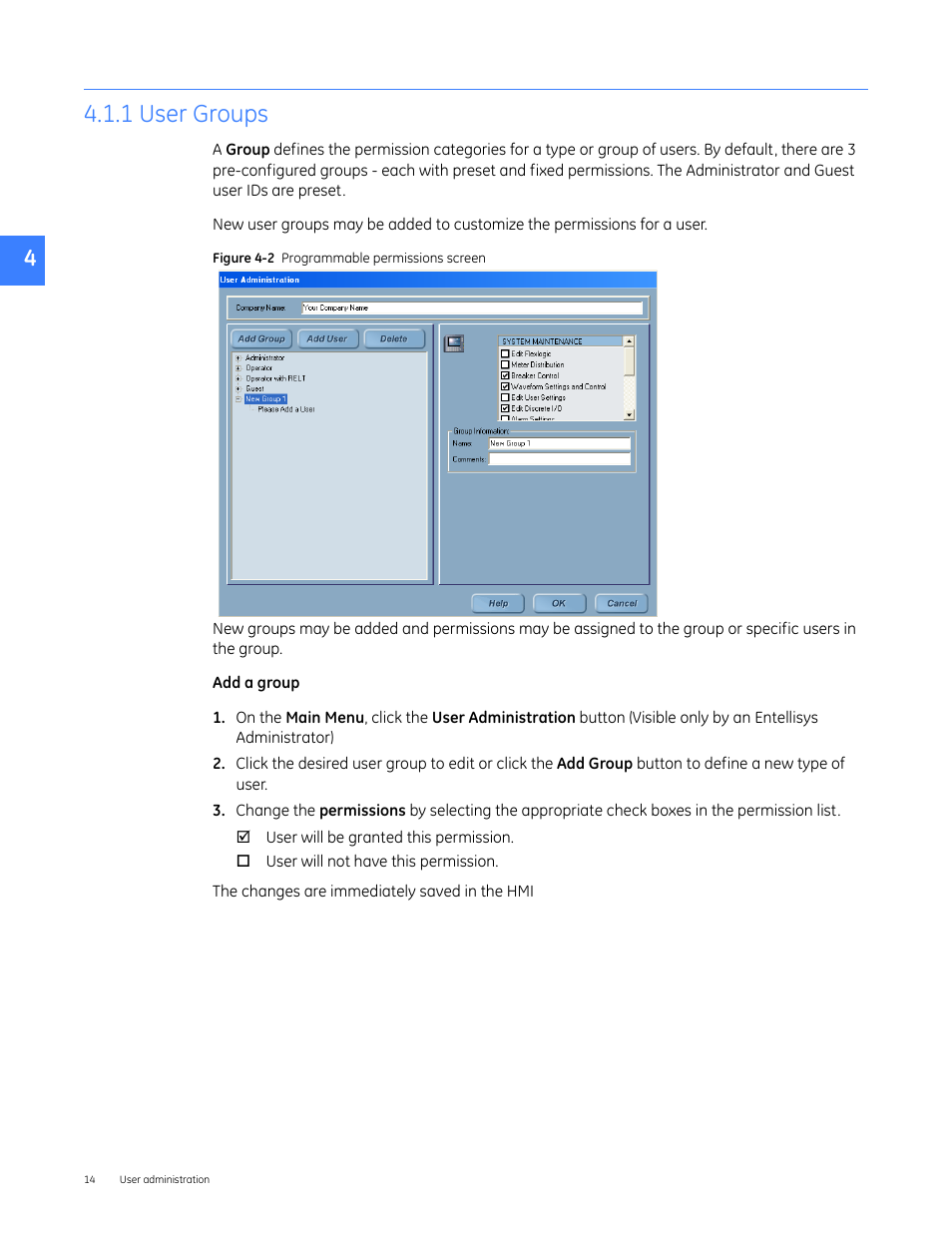 1 user groups | GE Industrial Solutions Entellisys 5.0 Administrator Manual User Manual | Page 14 / 84