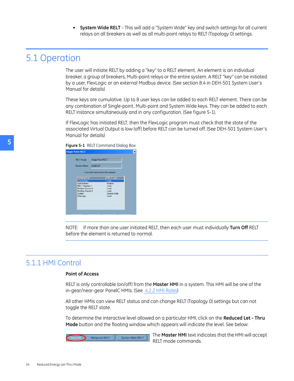 1 operation, 1 hmi control | GE Industrial Solutions Entellisys 5.0 Administrator Manual User Manual | Page 24 / 84