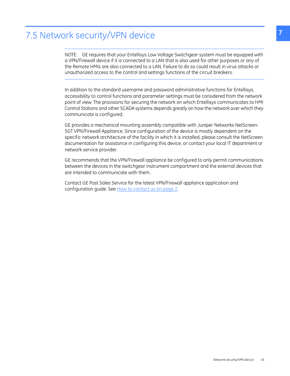 5 network security/vpn device | GE Industrial Solutions Entellisys 5.0 Administrator Manual User Manual | Page 45 / 84