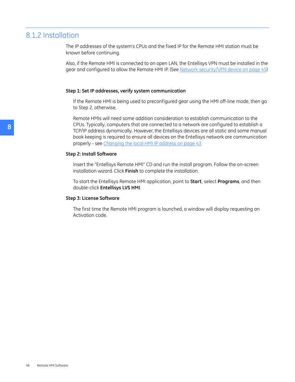2 installation | GE Industrial Solutions Entellisys 5.0 Administrator Manual User Manual | Page 48 / 84