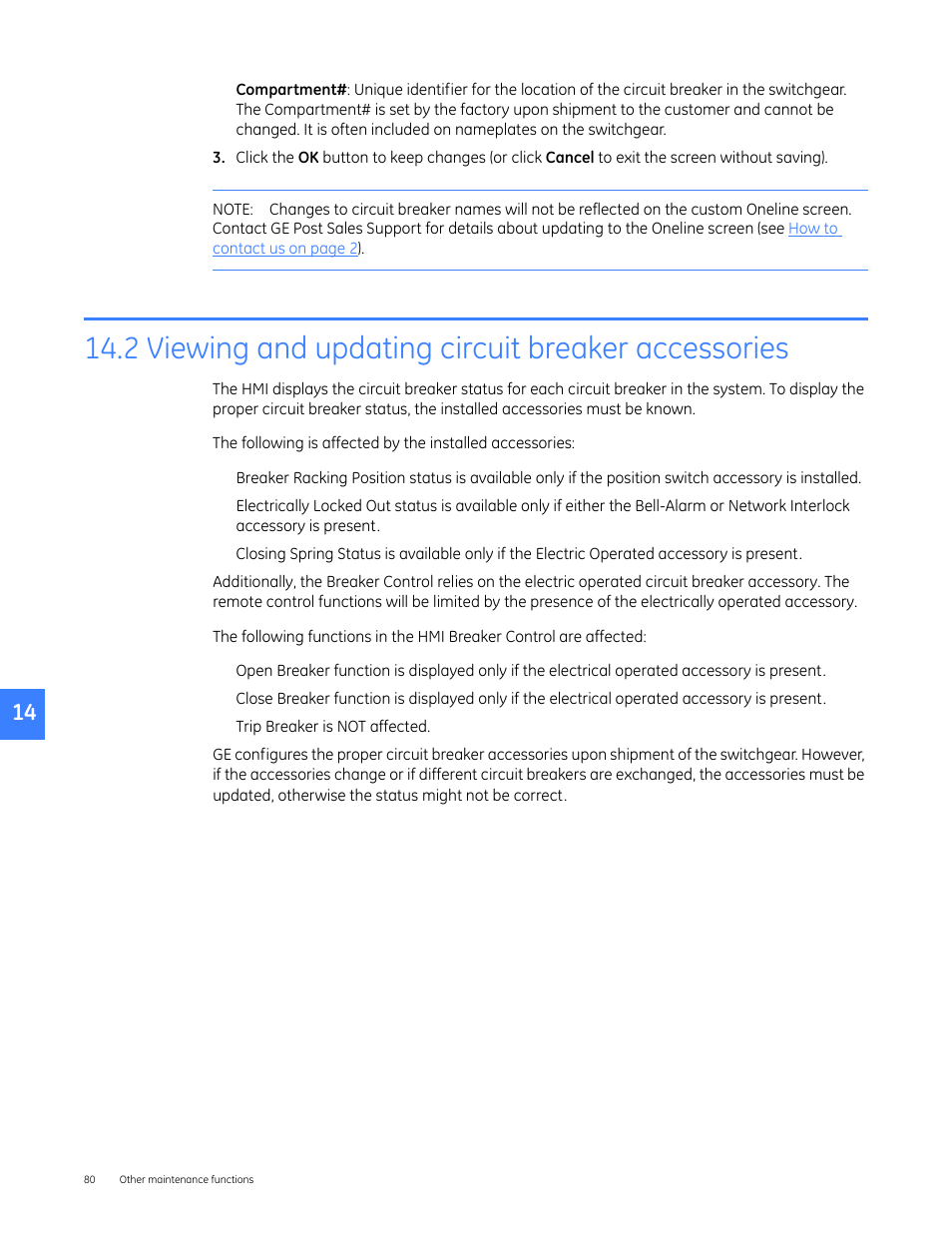 2 viewing and updating circuit breaker accessories | GE Industrial Solutions Entellisys 5.0 Administrator Manual User Manual | Page 78 / 84