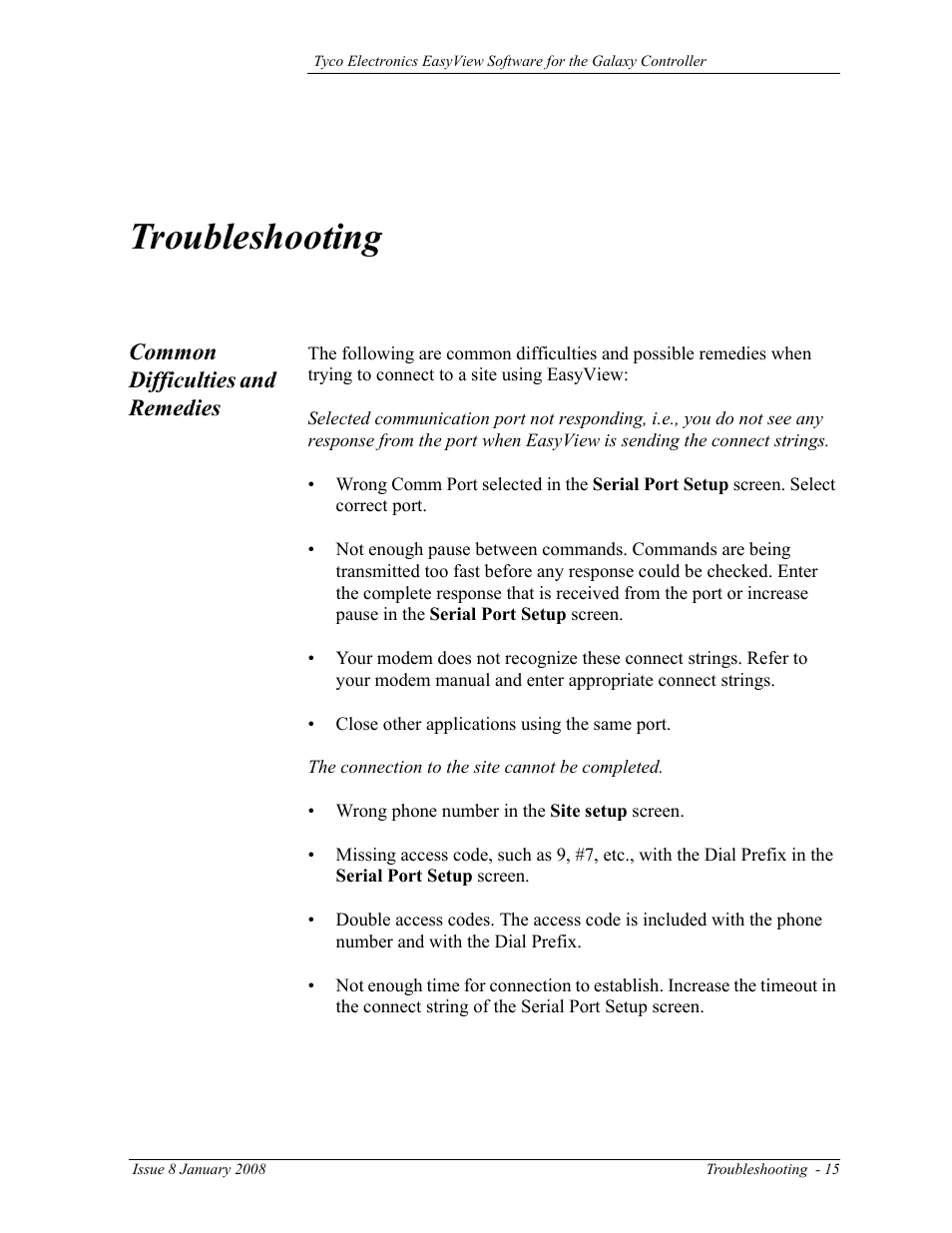 Common difficulties and remedies, Troubleshooting | GE Industrial Solutions Easy View User Manual | Page 21 / 22