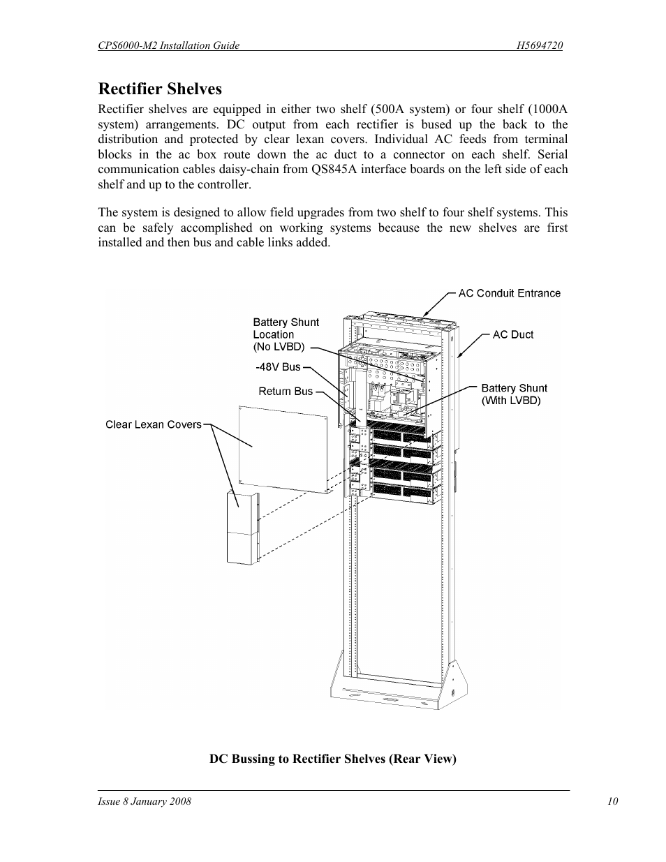 Rectifier shelves | GE Industrial Solutions CPS6000-M2 User Manual | Page 10 / 134