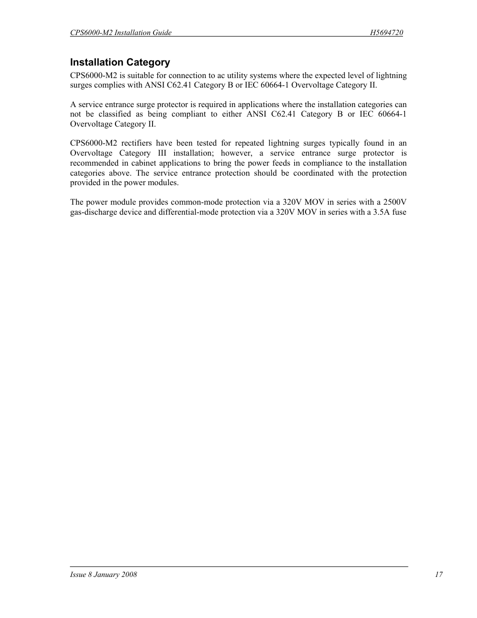 GE Industrial Solutions CPS6000-M2 User Manual | Page 17 / 134